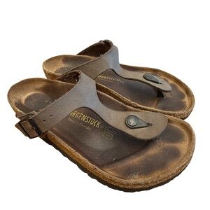 Birkenstock Gizeh Sandals Birkibuc Mocha Size 39 US W 8.5